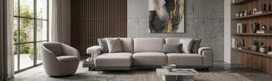 Wohnzimmer Set mit modularem 3-Sitzer und Sessel im modernen Stil