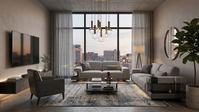 Wohnzimmer Set mit 3 + 3 Sitzern im modernen und eleganten Stil