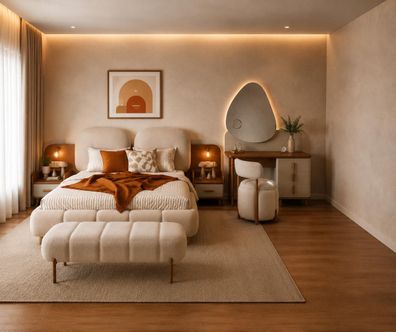 Schlafzimmer Set Bett Bettbank Schminktisch Sitzhocker Modern Luxuriös