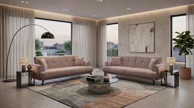 Beiges Wohnzimmer-Set Sofas Stoffsofas Luxus-Sofas moderne
