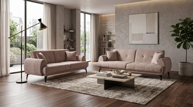 Beiges modernes Wohnzimmer-Set Sofa Stoffsofas luxuriöse Sofas