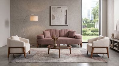 Braun-beiges Wohnzimmer-Set Sofas Stoffsofas Designer-Möbel