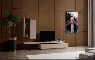 TV Lowboard Set Wandvitrine Modern Beige Edel Luxus Wohnwand TV Board