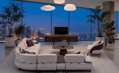 Wohnzimmer Set Ecksofa TV-Lowboard Sessel Couchtisch Modern Funktional