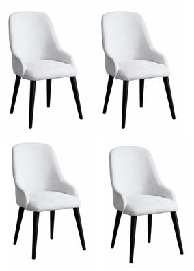 Weißes Stuhlset Stuhl mit weicher Polsterung für das Esszimmer Stoffstuhl