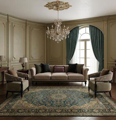Sofa Set 3-Sitzer Sofa Sessel Hochwertig Modern Gepolstert Zeitlos