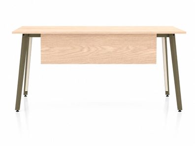 Beiger Holz Schreibtisch Designer Computertisch Exklusive Tische