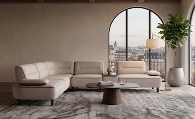 Wohnzimmer Set Ecksofa Couchtisch Modern Braun Vielseitig Stilvoll
