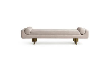 Bettbank Sitzbank Modern Beige Edel Luxus Design Schlafzimmer Polster