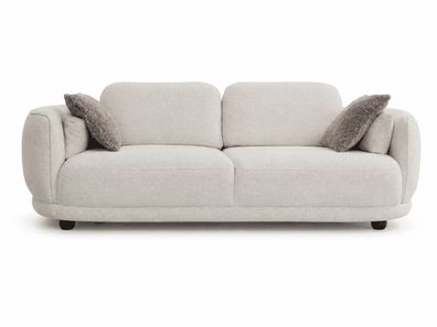 Weiß-Beiger 3-Sitzer Stilvolle Wohnzimmer Polstercouch Möbel