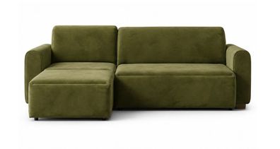 Stilvolles Wohnzimmer Ecksofa L-Form Stoffsofa Ausziehbare Liegefläche