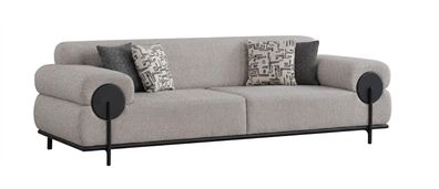 Modernes Polstersofa Textilstoff Schwarz Designelemente Wohnzimmer