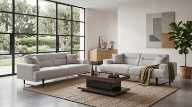 Stilvolles Wohnzimmer-Set mit 2x 3-Sitzer und edler Optik