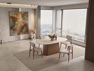 Esstisch Set Tisch Stuhl Modern Beige Edel Holz Essgruppe