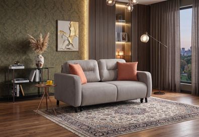 Stoff Sofa Grau Modern Elegant Hochwertiges Wohnzimmersofa