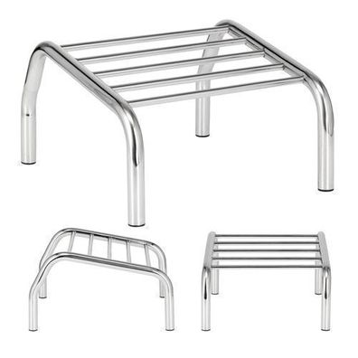 Antirutsch-Frisörhocker Leiter Chrom Tritthocker