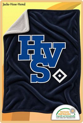 HSV Sherpadecke HSV Logo Hamburger SV Decke Kuscheldecke Raute Gr. 150x200cm NEU