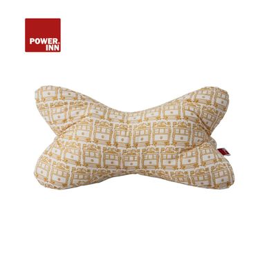 POWER INN® Leseknochen | Beige mit Muster | Nackenkissen | Reisekissen