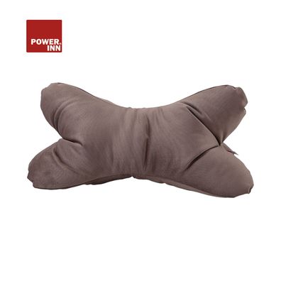 POWER INN® Leseknochen de Luxe | Nougat-Samt | Nackenkissen | Reisekissen