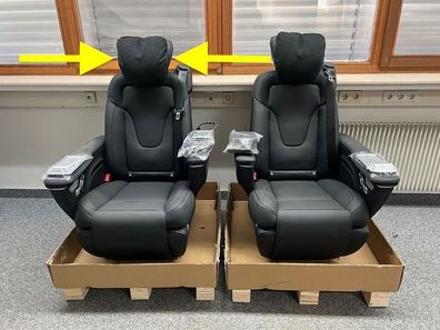 Mercedes Benz V-Klasse/Vito W447/W448 Kopfstütze LUXUS SITZ Schwarz NAPPA LEDER