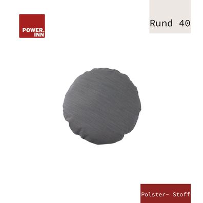 POWER INN Kissenbezug | 40cm Rund | Hellgrau | Polsterstoff | Waschbar