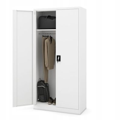 Metallschrank Aktenschrank Werkzeugschrank Umkleideschrank 185x90x45 cm weiß