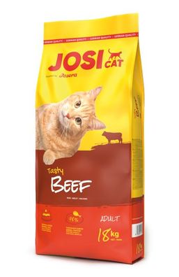 JosiCat Tasty Beef 18kg Katzen Trockenfutter Rind Krosse Kroketten Glanzfell