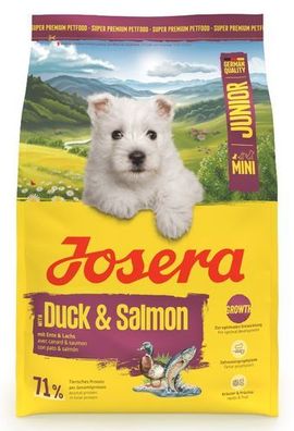 Josera Mini Junior Duck Salmon 10kg Welpen Trockenfutter Kleine Rassen Ente Lachs