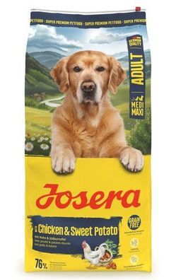Josera Adult Chicken Sweet Potato 12,5kg Hunde Futter Getreidefrei Aktive Gelenke