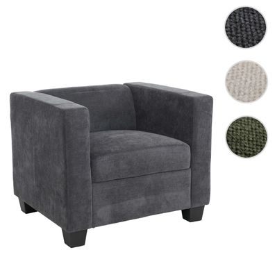 Sessel Lille, Loungesessel Polstersessel, Nosagfederung Stoff Chenille (260g/m²)