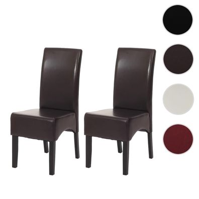 2er-Set Esszimmerstuhl Küchenstuhl Stuhl Latina, Leder