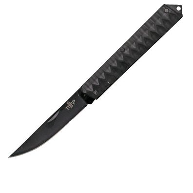 Amont Taschenmesser, brünierter Stahlgriff und Klinge, 420er Stahl, Schwarz