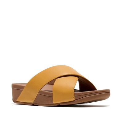 FitFlop Damen Sandalen Lulu Cross Slide Sandals Leather K04