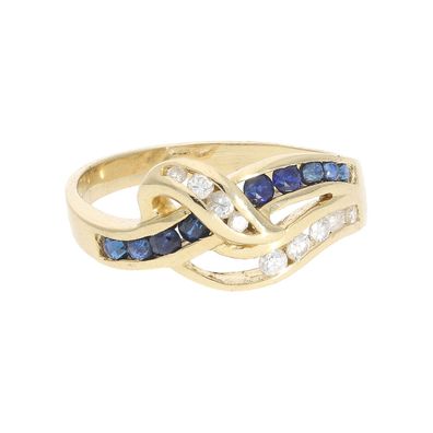 Goldring 750 mit Sapiren und Brillanten 25326640 Second Hand, getragen, wie neu