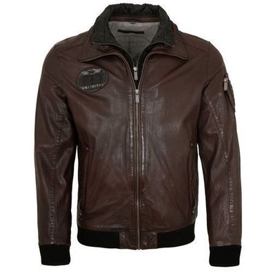 Deercraft - Herren Lederjacke Blouson Lammnappa chestnut