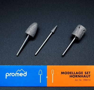 promed 198010 Schleifkörper Bits, Hornhaut Set, 3 St