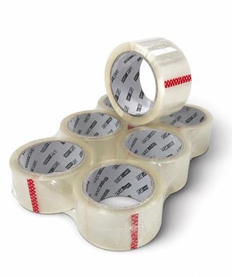 6x Art-Land Paketklebeband Transparent 66m x 50mm - LEISE abrollend Packband