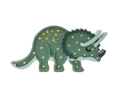 Little Lights Triceratops-Nachtlicht Kinder - 100% Kiefernholz, Militärgrün