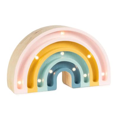 little lights Kinderlampe Mini Regenbogen LED Retro Holz