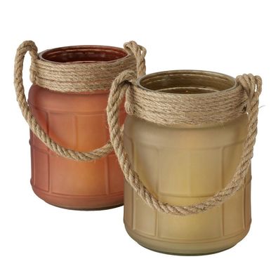 Windlicht Viseo Glas Juteseil Hängen H 26 cm Stückpreis