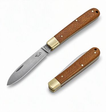 OTTER Klassik Micarta Taschenmesser Carbonstahl Messing Senf EDC Sammlermesser