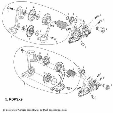 SRAM Ersatz Für Schaltwerk X.0, Mod. 06-13 Feder, Modell 2006-2008 , Abb. 5