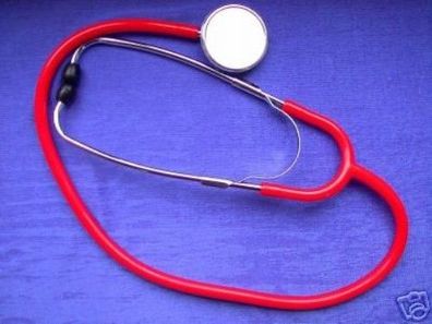 Flachkopf Stethoskop rot, für Arzt, Praxis, Krankenhaus