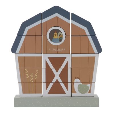 Little Dutch Stapelspiel Bauernhaus Little Farm, 20x5x18,5x5,5