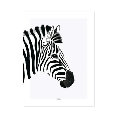 Zebra Poster Schwarz-Weiß – Minimalistische Wanddeko