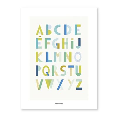 Lilipinso Poster graphische Buchstaben blau