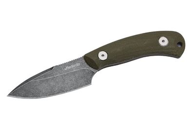 Herbertz Gürtelmesser D2, grün Micarta, Lederscheide