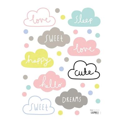 Lilipinso Wandsticker Wolken mit Schrift