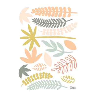 Lilipinso Wandsticker A3 Blättersortiment grün koralle