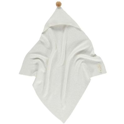 Nobodinoz Strick Baby Kapuzendecke weiss